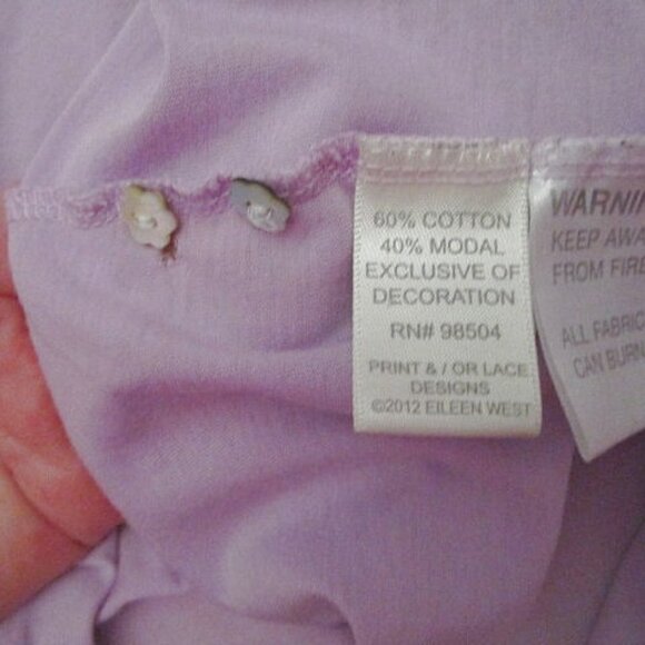 Eileen West LILAC Jersey Knit Size L NIGHTGOWN Ballet LACE Crochet MODAL Stretch - Picture 12 of 12